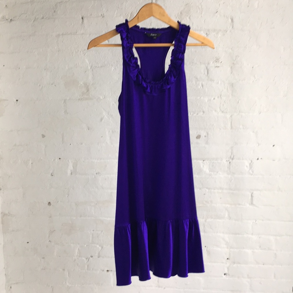 Express Purple Silk Sleeveless Dress